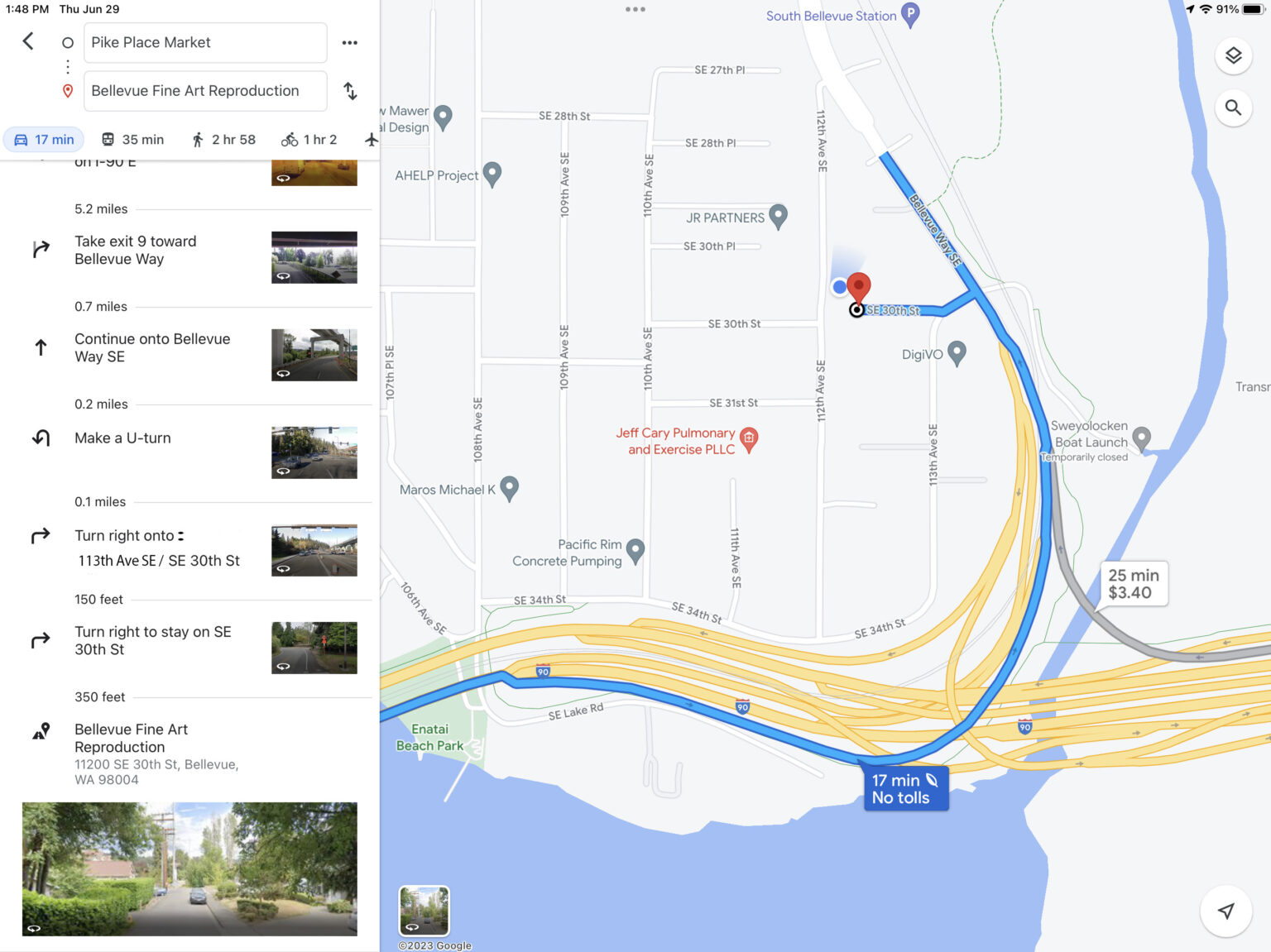 Driving Directions Bellevue Fine Art Reproduction